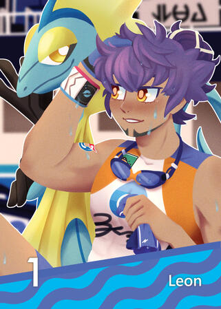 Zine Piece: PKMN Leon Water Trainer Card