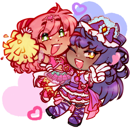 Chibi: Leon PKMN and OC Clover as Precure