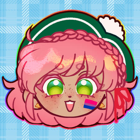 Pride Chibi Heads: OC Clover