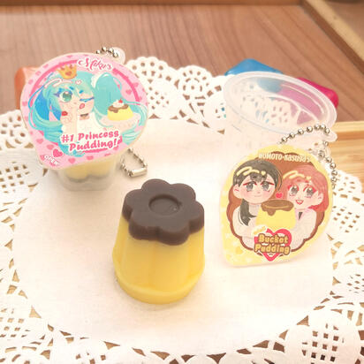 Squishy Pudding Keychain (Vocaloid & She loves to cook, she loves to eat)